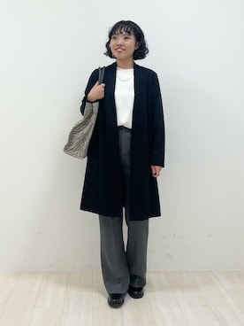 「インディヴィ」｜「アイテム（ノーカラージャケット）」を使った、kanaさん（レディース・153cm）の秋コーディネート