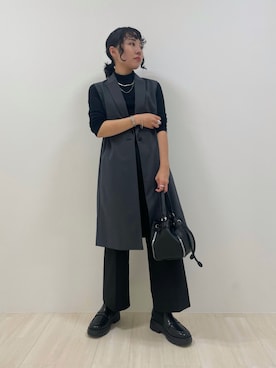 「インディヴィ」｜「アイテム（ベスト）」を使った、kanaさん（レディース・153cm）の秋コーディネート