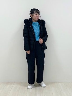 「インディヴィ」｜「アイテム（ダウンジャケット/コート）」を使った、kanaさん（レディース・153cm）の秋コーディネート