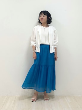 「アイテム（ブルゾン、ホワイト系）」を使った、kanaさん（レディース・153cm）の夏コーディネート