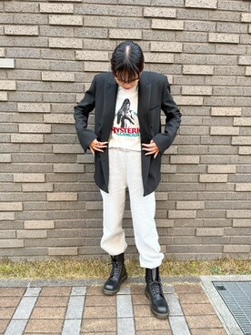 「CIAOPANIC TYPY（チャオパニックティピー）のアイテム（スウェットパンツ）」を使った、nanaさん（レディース・164cm）の春コーディネート