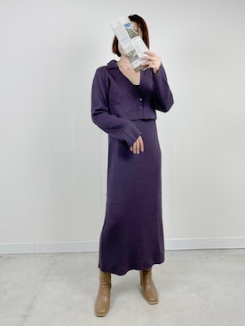 「セットアップスタイル」｜「アイテム（ワンピース/ドレス）」を使った、mayuさん（レディース・158cm）の秋コーディネート