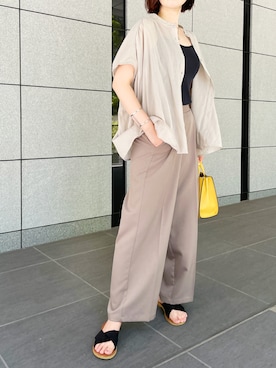 「スラックスパンツ」｜mayuさん（レディース・158cm）の夏コーディネート