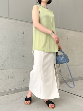 「ナロースカート」｜「アイテム（サンダル）」を使った、mayuさん（レディース・158cm）の夏コーディネート