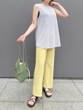 「アイテム（タンクトップ、グレー系）」を使った、mayuさん（レディース・158cm）の夏コーディネート