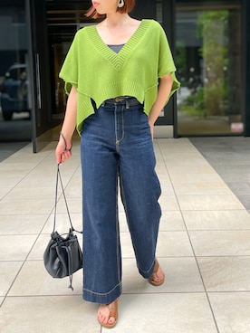 「インディゴデニム」｜mayuさん（レディース・158cm）の夏コーディネート