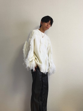 「Ellno Loset（エルノロゼット）のアイテム（ニット/セーター）」を使った、つばきちのファッション部屋さん（メンズ・165cm）の秋コーディネート