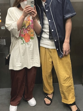 「archives（アルシーヴ）のアイテム（スラックス）」を使った、zo21さん（レディース・150cm）の夏コーディネート
