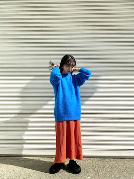 「BASERANGE（ベースレンジ）のアイテム（ワンピース/ドレス）」を使った、綾音さん（レディース・156cm）の秋コーディネート