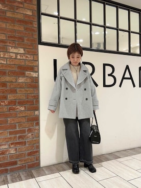 「アイテム（ピーコート）」を使った、Adaさん（レディース・163cm）の秋コーディネート