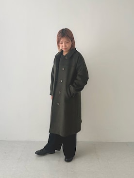 「アイテム（ステンカラーコート）」を使った、Adaさん（レディース・163cm）の秋コーディネート
