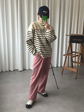 「apres jour mignon（アプレジュールミニョン）のアイテム（帽子）」を使った、uraさん（レディース・160cm）の冬コーディネート