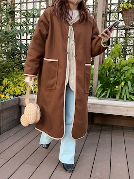 「Ambre Neige（アンブルネージュ）のアイテム（ジャケット/アウター）」を使った、uraさん（レディース・160cm）の冬コーディネート