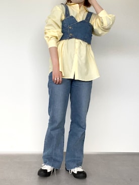 「PairPair（ペアペア）のアイテム（シャツ/ブラウス）」を使った、uraさん（レディース・160cm）の春コーディネート