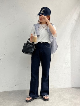 「apres jour mignon（アプレジュールミニョン）のアイテム（帽子）」を使った、uraさん（レディース・160cm）の夏コーディネート