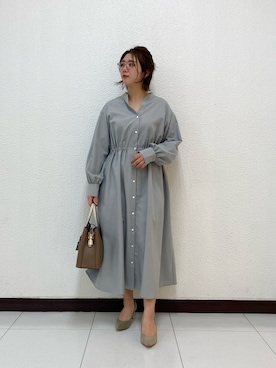「お食事会」｜「アイテム（ワンピース）」を使った、shimaさん（レディース・152cm）の春コーディネート