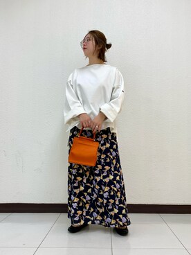 「URBAN RESEARCH ROSSO（アーバンリサーチロッソ）のサテンミニハンドバッグ（ハンドバッグ）」を使った、shimaさん（レディース・152cm）の春コーディネート