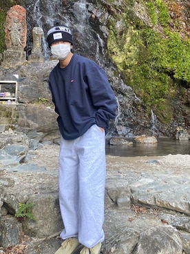 kouuuuuukiさんの「LOS ANGELES APPAREL/ロサンゼルスアパレル Heavy Fleece Sweat pant 14oz スウェットパンツ」を使ったコーディネート