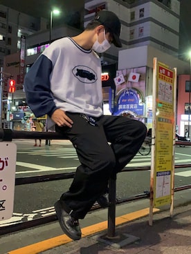 「'47（フォーティーセブン）の【47 brand】オフィシャルメジャーリーガー ロサンゼルスドジャース 球団ロゴ立体刺繍ベースボールキャップ（キャップ、ブラック系）」を使った、kouuuuuukiさん（メンズ・175cm）の秋コーディネート