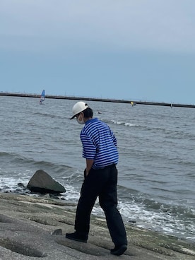 「WHO'S WHO gallery（フーズフーギャラリー）のアイテム（キャップ、ホワイト系）」を使った、kouuuuuukiさん（メンズ・175cm）の春コーディネート