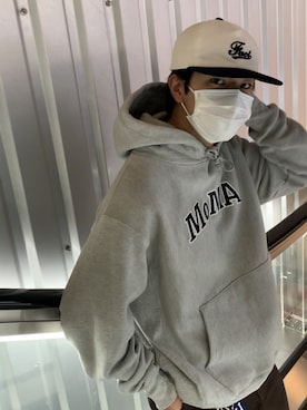 「WHO'S WHO gallery（フーズフーギャラリー）のアイテム（キャップ、ホワイト系）」を使った、kouuuuuukiさん（メンズ・175cm）の冬コーディネート