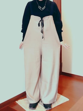 「GRL（グレイル）のアイテム（サロペット/オーバーオール）」を使った、yuuu さん（レディース・153cm）の春コーディネート