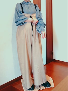 「GRL（グレイル）のアイテム（サロペット/オーバーオール）」を使った、yuuu さん（レディース・153cm）の春コーディネート