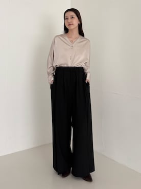 「URBAN RESEARCH ROSSO WOMEN（アーバンリサーチ　ロッソ）のウォッシャブルイージータックパンツ（その他パンツ）」を使った、UNAさん（レディース・162cm）の夏コーディネート