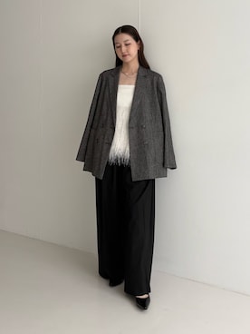 「URBAN RESEARCH ROSSO WOMEN（アーバンリサーチ　ロッソ）のウォッシャブルイージータックパンツ（その他パンツ）」を使った、UNAさん（レディース・162cm）の秋コーディネート