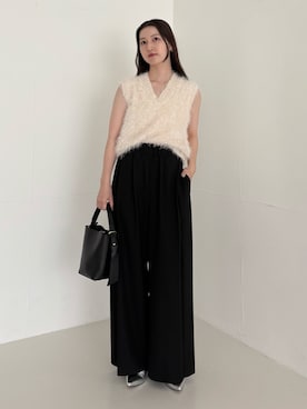 「URBAN RESEARCH ROSSO WOMEN（アーバンリサーチ　ロッソ）のウォッシャブルイージータックパンツ（その他パンツ）」を使った、UNAさん（レディース・162cm）の夏コーディネート