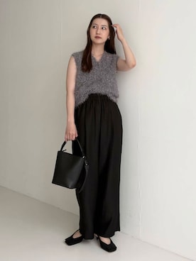「アイテム（ベスト）」を使った、UNAさん（レディース・162cm）の夏コーディネート