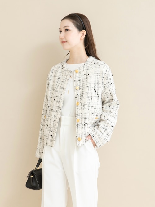 WEB限定』ツイードノーカラージャケット（ノーカラージャケット