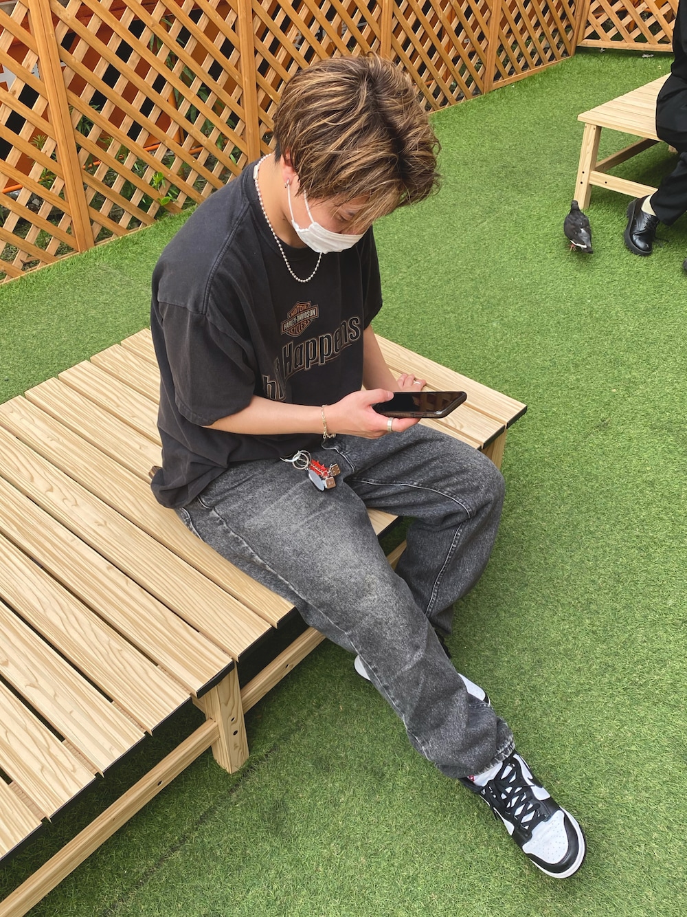「ジーンズ、black」｜「Leeのアイテム（デニムパンツ、ブラック系）」を使った、peperon5さん（メンズ・168cm）の夏コーディネートの1枚目の写真