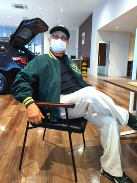 「AVIREX（アヴィレックス）のアイテム（スタジャン）」を使った、avirexsさん（メンズ・165cm）の春コーディネート