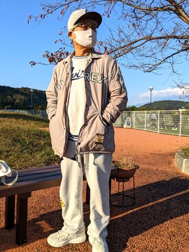 「AVIREX（アヴィレックス）のアイテム（ナイロンジャケット）」を使った、avirexsさん（メンズ・165cm）の秋コーディネート