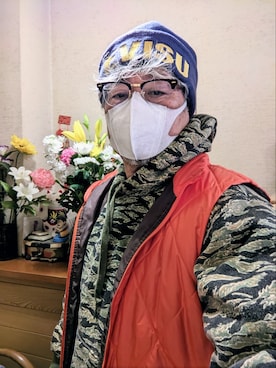 「EVISU（エヴィス）のアイテム（帽子）」を使った、avirexsさん（メンズ・165cm）の冬コーディネート