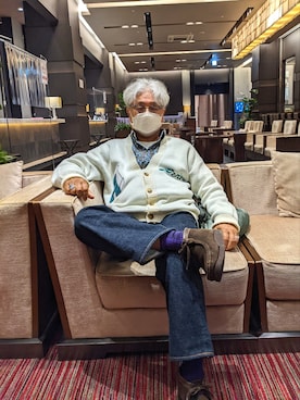 「EVISU（エヴィス）のアイテム（トップス）」を使った、avirexsさん（メンズ・165cm）の春コーディネート