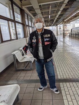 「Buzz Rickson's（バズリクソンズ）のアイテム（スウェット）」を使った、avirexsさん（メンズ・165cm）の秋コーディネート
