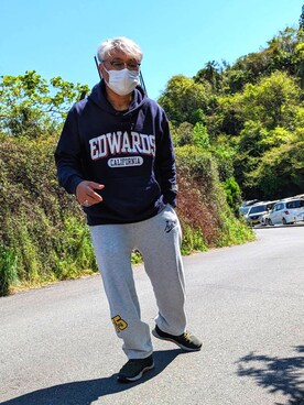 「AVIREX（アヴィレックス）のアイテム（スウェットパンツ）」を使った、avirexsさん（メンズ・165cm）の春コーディネート
