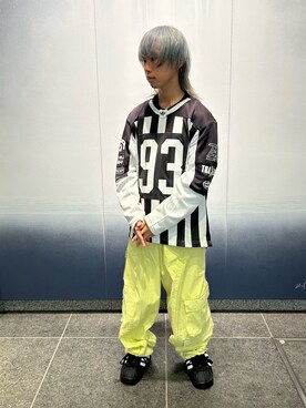 「adidas（アディダス）のAdilenium シーズン 2 カーゴパンツ（ジェンダーニュートラル）（その他パンツ、グリーン系）」を使った、KSさん（メンズ・163cm）の秋コーディネート