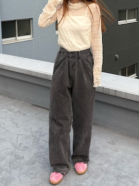 「AO2（アオズ）のアイテム」を使った、萌笑さん（レディース・157cm）の冬コーディネート