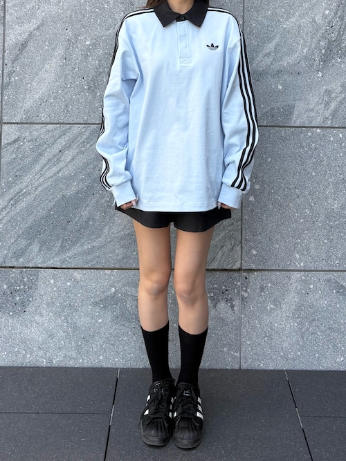 adidas（アディダス） ポロシャツ スリーストライプス ラグビー 長袖