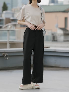 「GILDAN（ギルダン）のアイテム」を使った、萌笑さん（レディース・157cm）の夏コーディネート