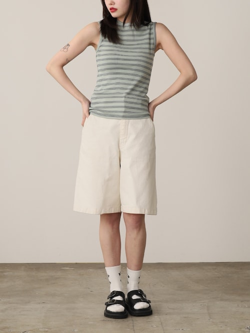R.P.miller/ミラー Panel ribed tank top リブ タンクトップ マルチボーダー 無地 2026年 夏 夏服