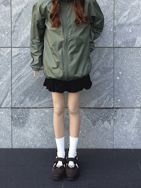 「アイテム（ナイロンジャケット）」を使った、萌笑さん（レディース・157cm）の冬コーディネート
