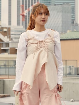 「CROSS & STITCH（クロスステッチ）のアイテム」を使った、萌笑さん（レディース・157cm）の冬コーディネート