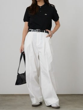 「LACOSTE（ラコステ）のアイテム」を使った、萌笑さん（レディース・157cm）の夏コーディネート