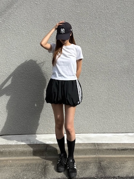 「GILDAN（ギルダン）のアイテム」を使った、萌笑さん（レディース・157cm）の春コーディネート