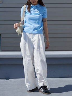 「LACOSTE（ラコステ）のアイテム」を使った、萌笑さん（レディース・157cm）の夏コーディネート