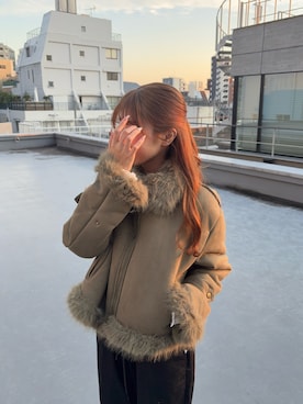 「Dickies（ディッキーズ）のアイテム（パンツ）」を使った、萌笑さん（レディース・157cm）の冬コーディネート